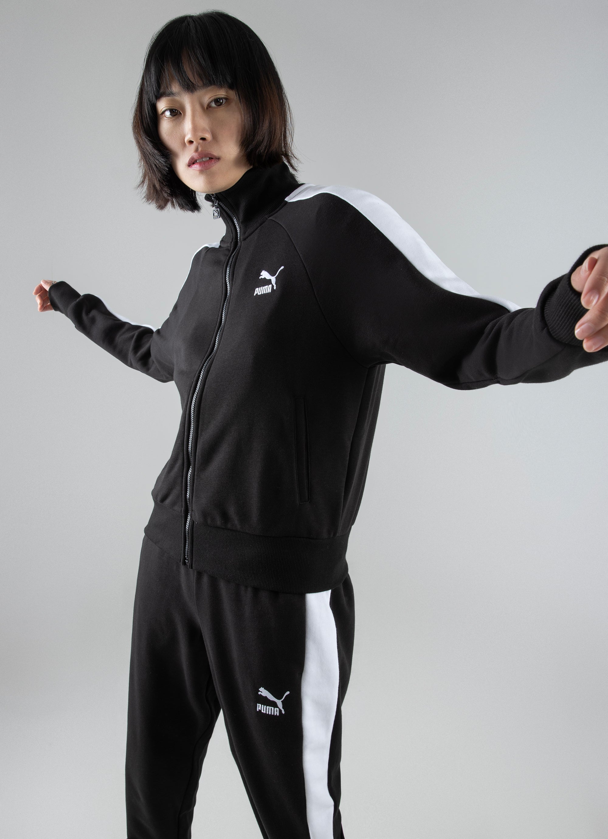 Puma | Iconic in Jacket Track - Black Womens T7 Red Rat
