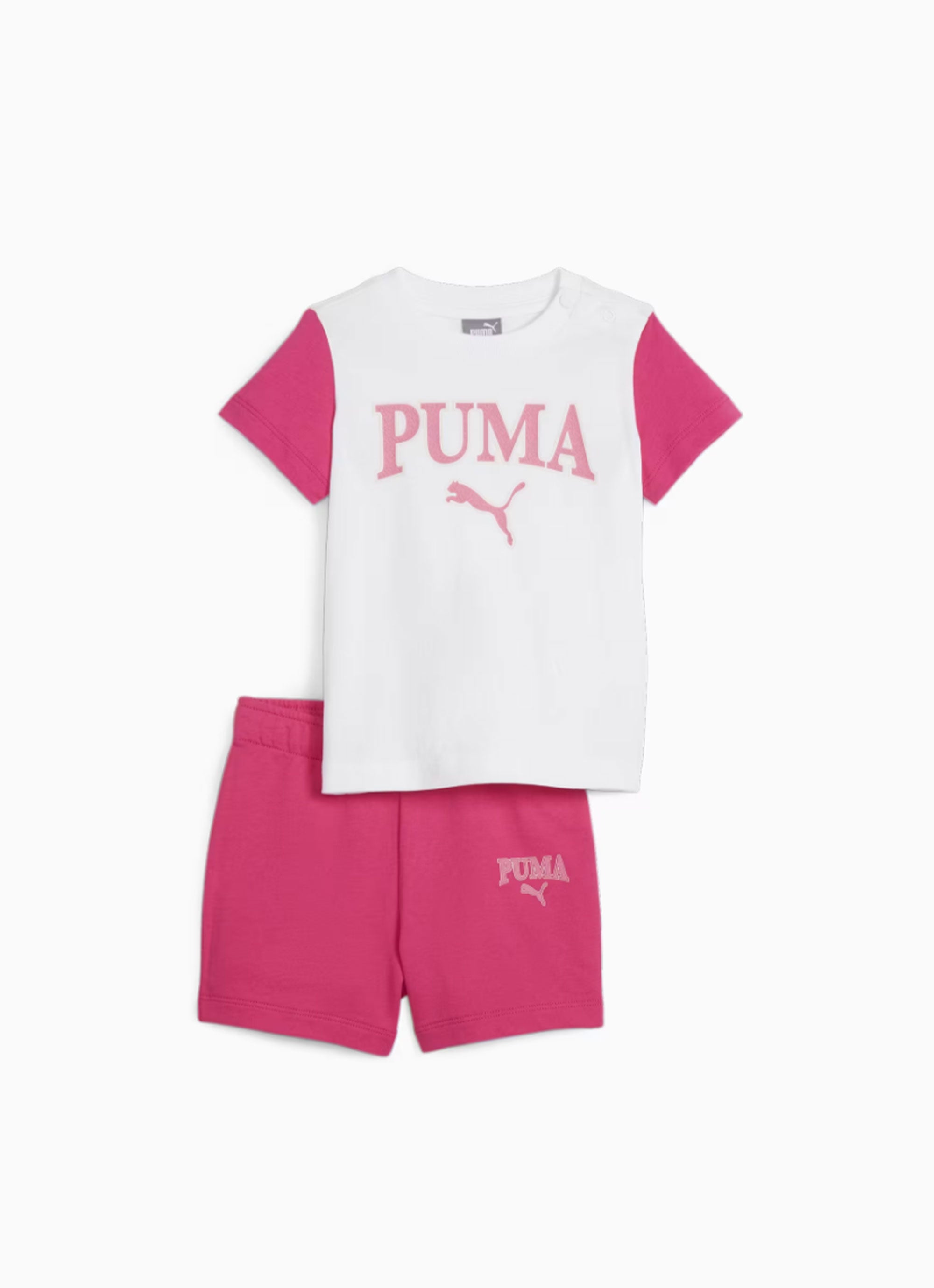 PUMA Little Girls 2 Piece Bike Crew Neck popular Tee Short Set, Puma White, Size 5, New