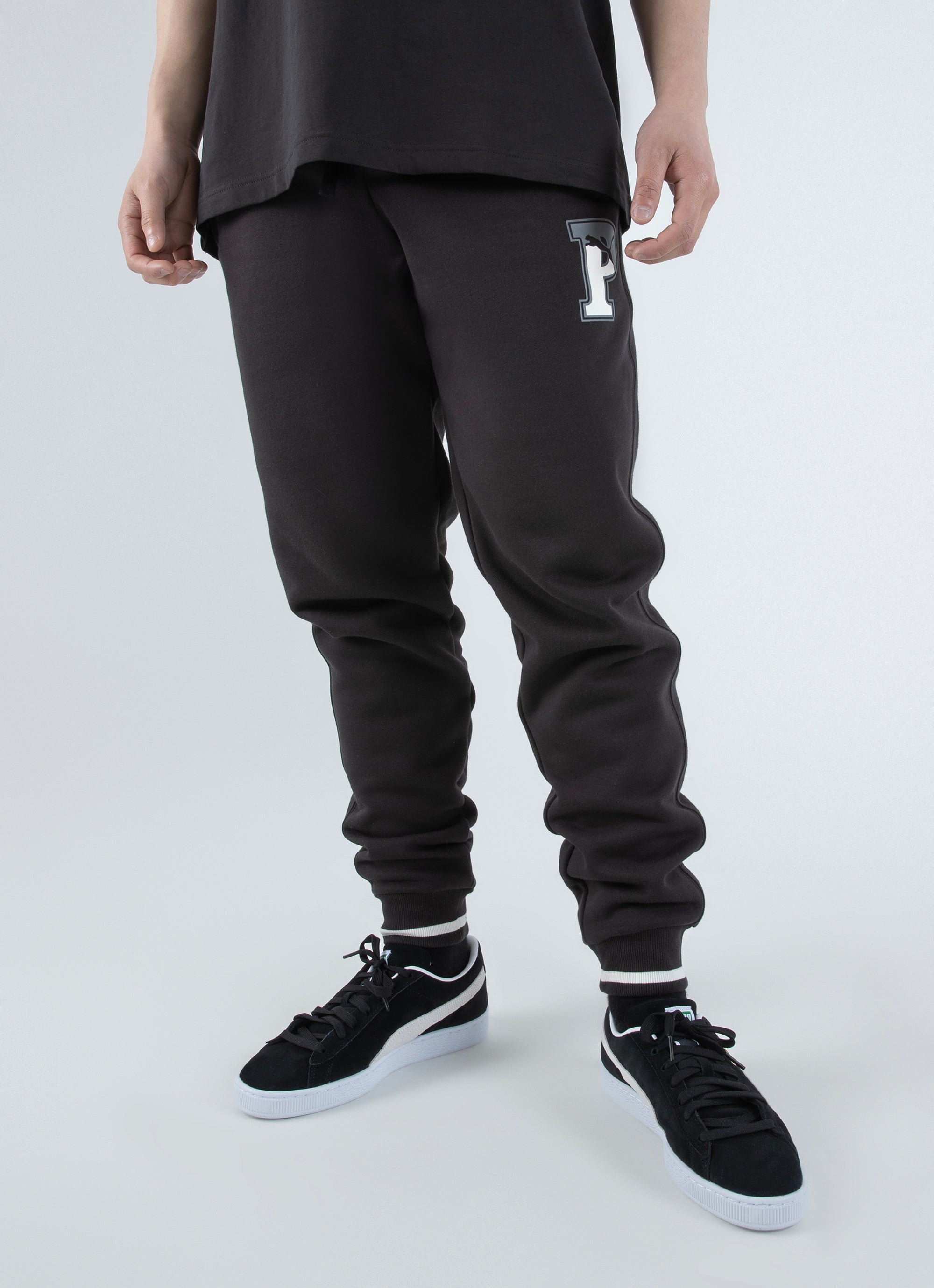 Black and best sale red puma joggers