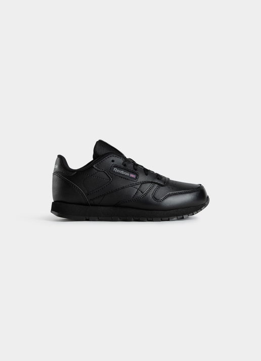Reebok Classic Leather Shoes - Kids in Black | Red Rat