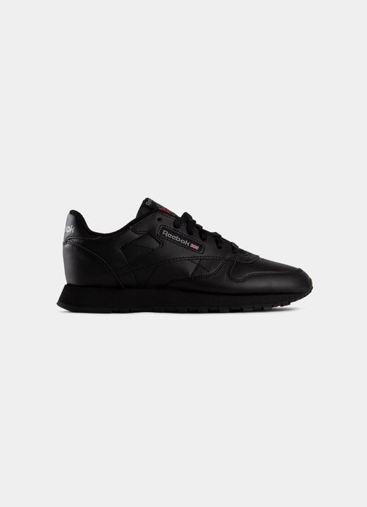 Reebok Classic Leather Shoes - Youth in Black | Red Rat
