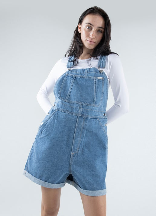 Riders 90s Dungaree Short - Womens in Blue | Red Rat