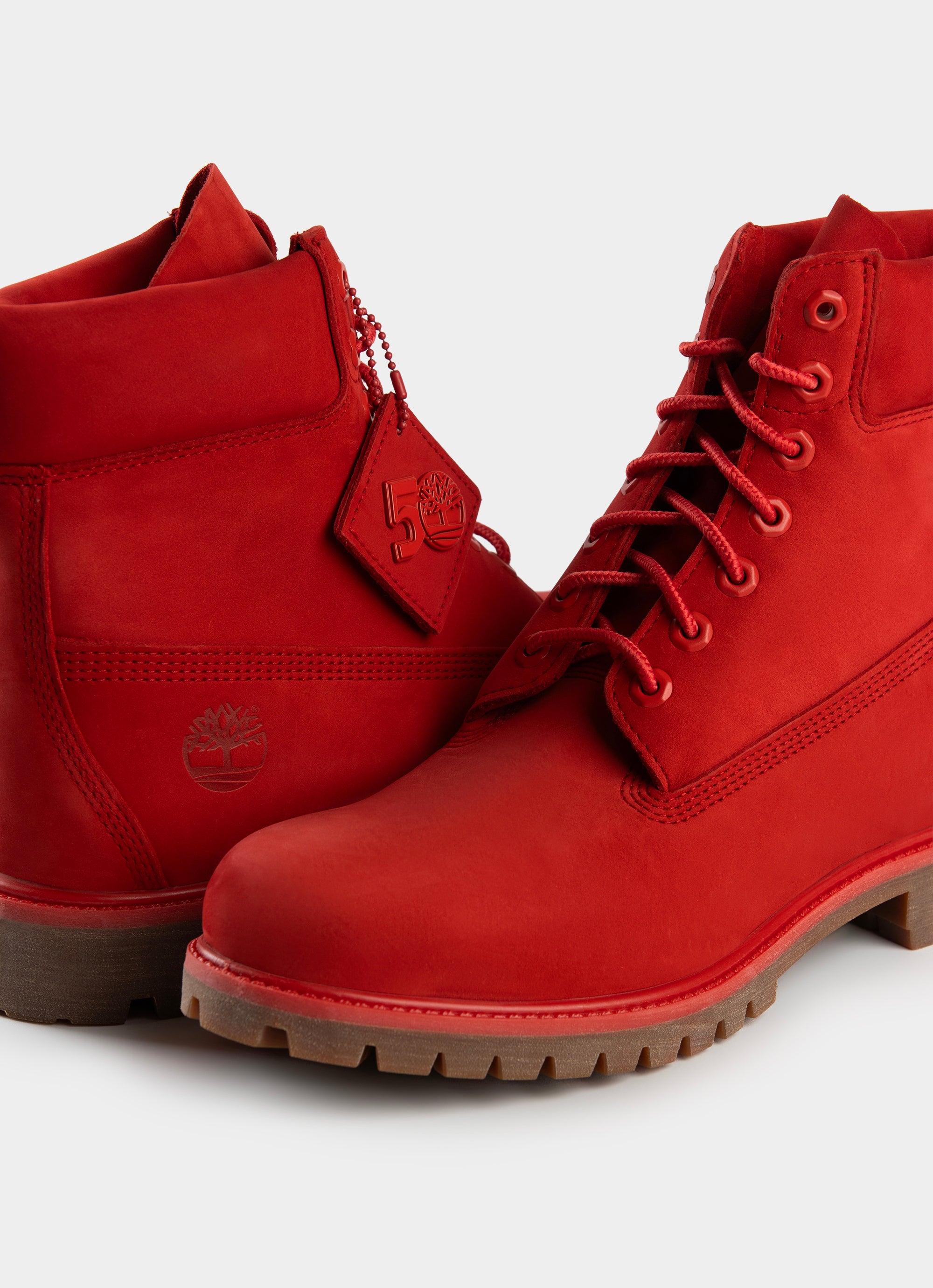 All red hotsell timberland boots