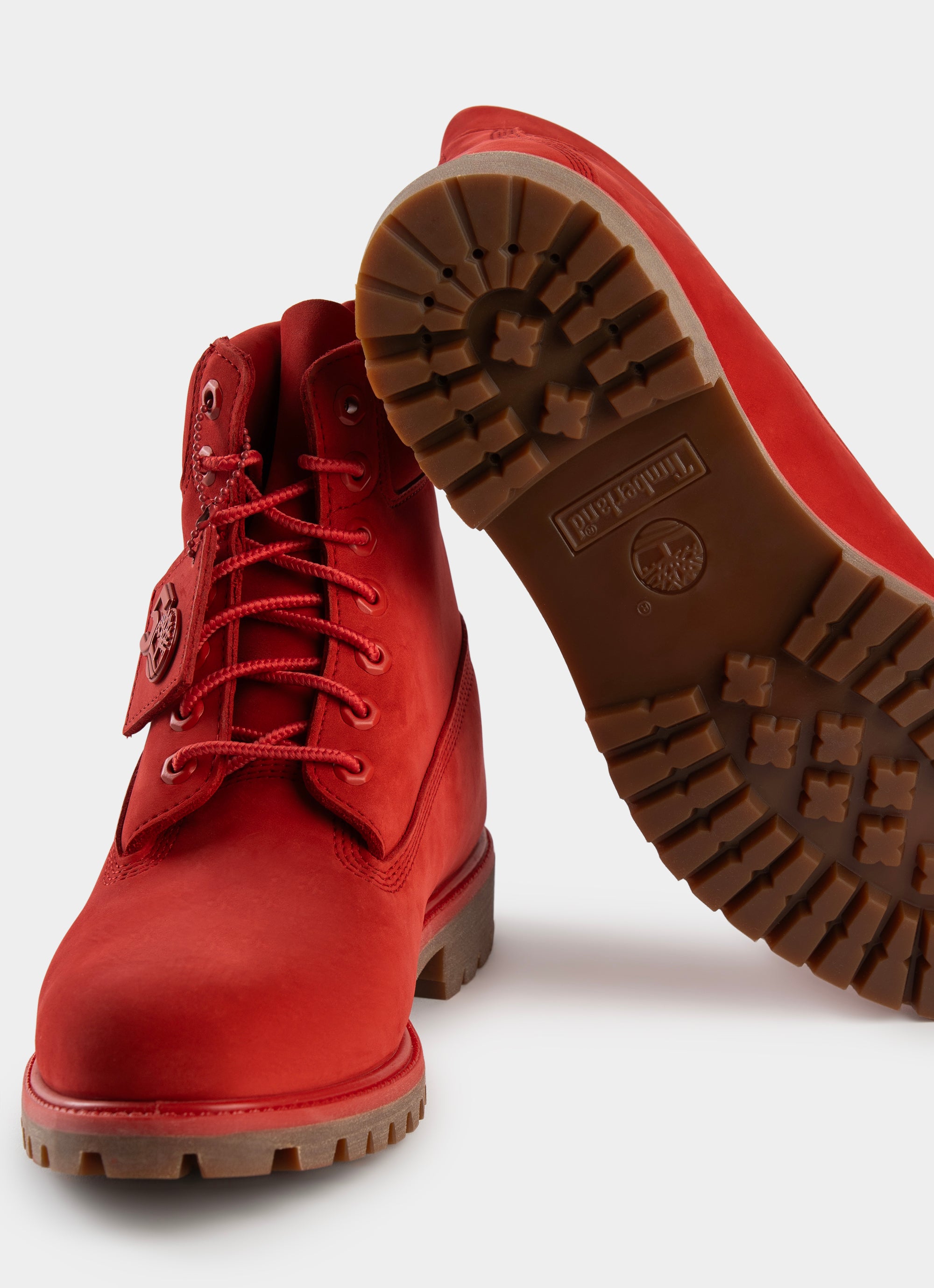 Red timberland hiking on sale boots