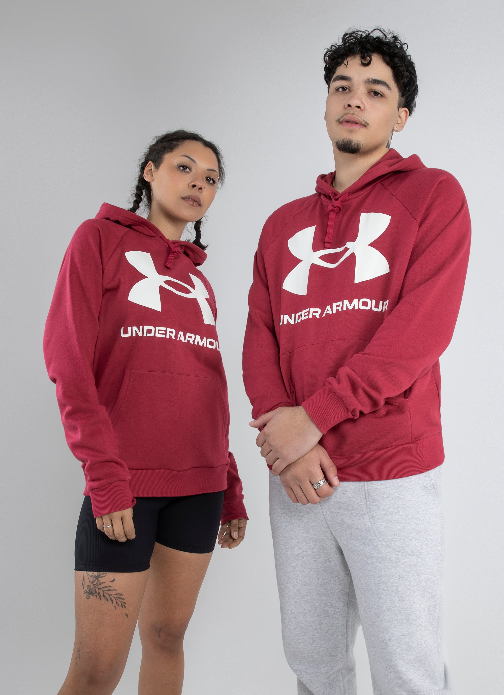 Under Armour Rival Fleece Logo Hoodie in Red