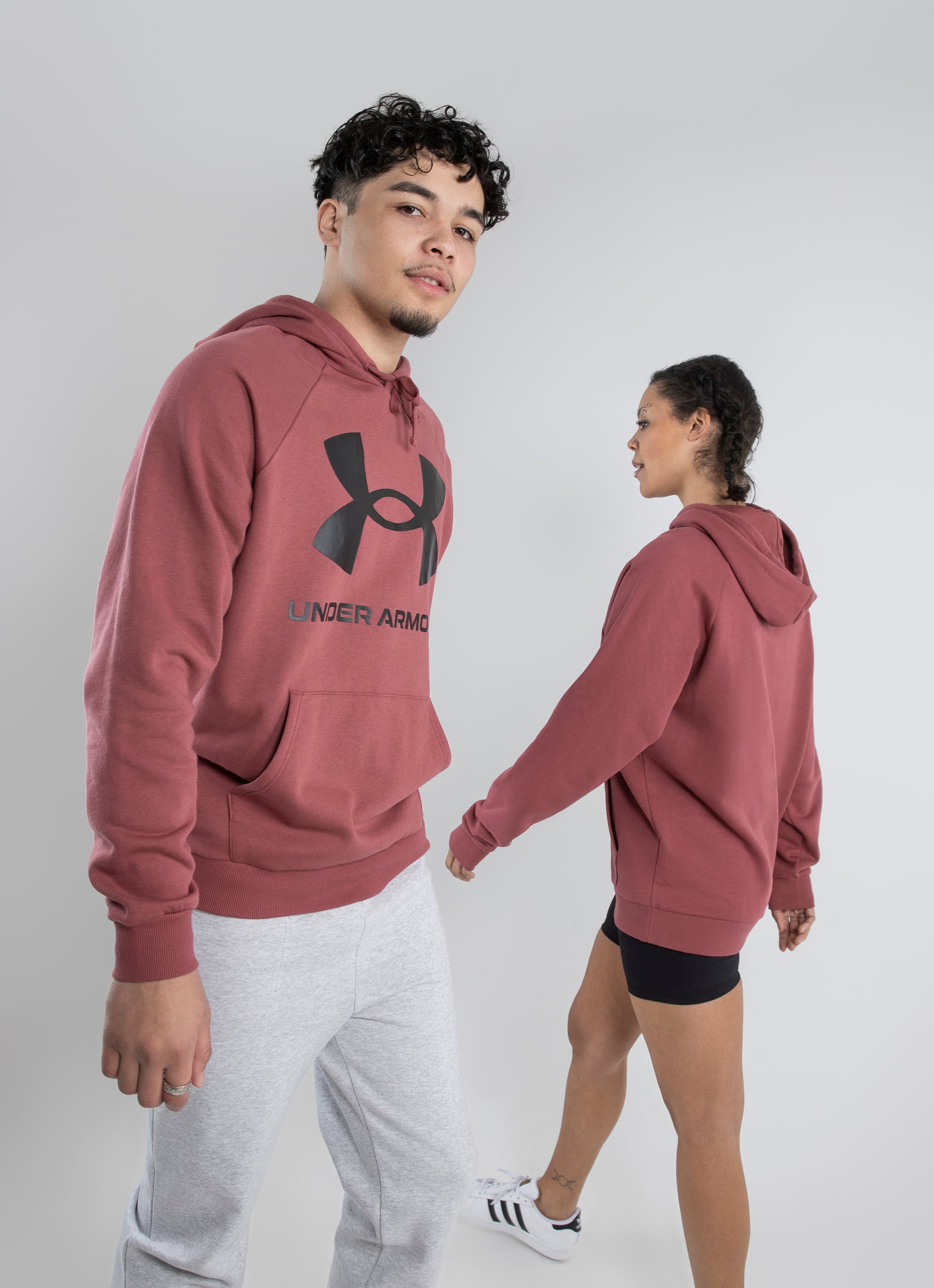 Under armour black cheap hoodie with pink logo