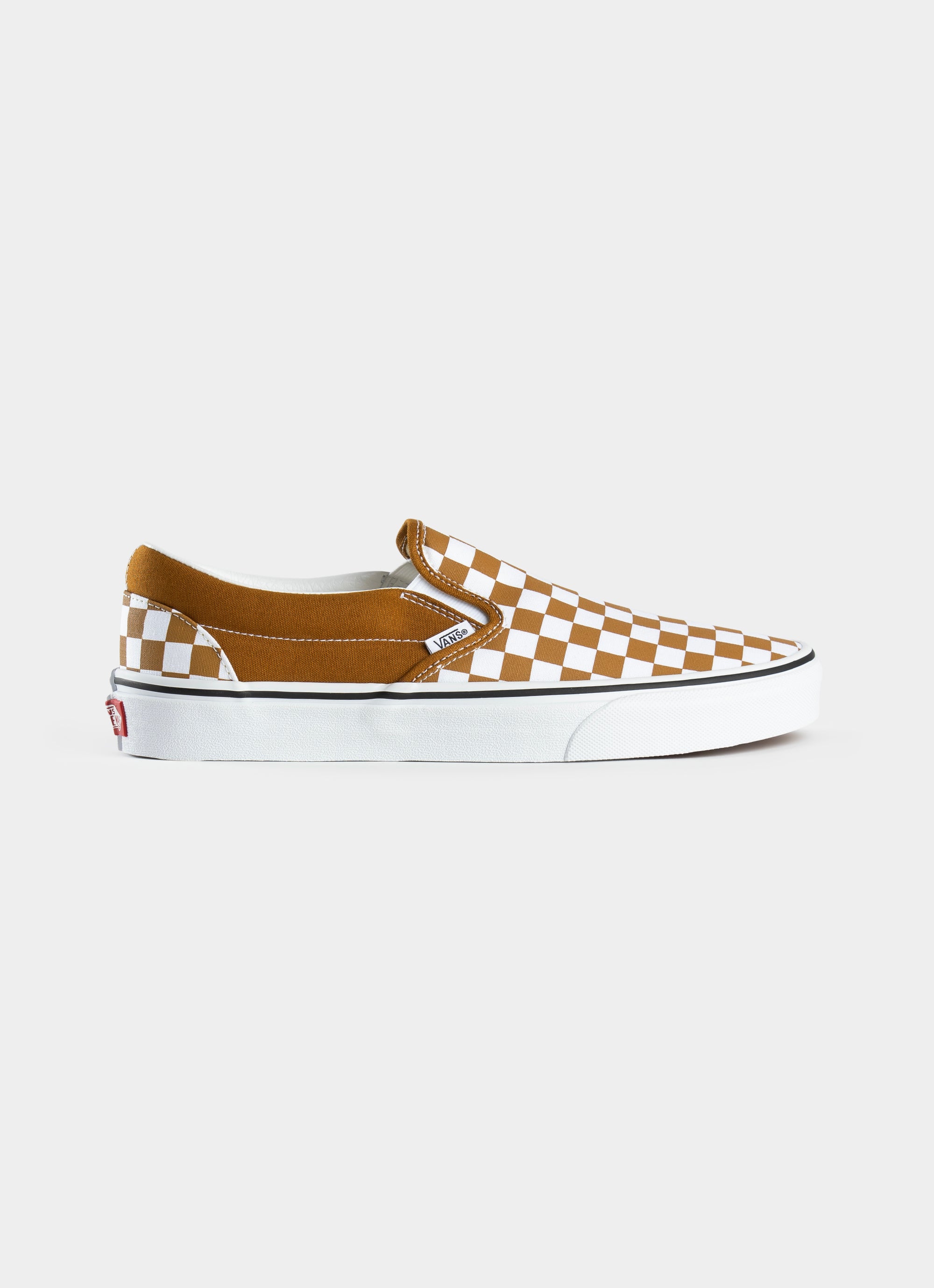 Vans Classic Slip-on Checkerboard Shoes In Brown | Red Rat