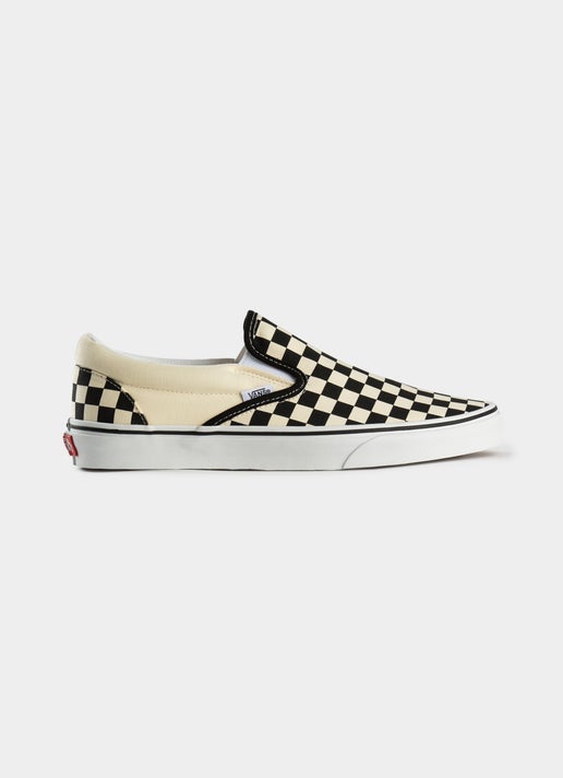 Vans Classic Slip-ons Checkerboard Shoes in Black | Red Rat